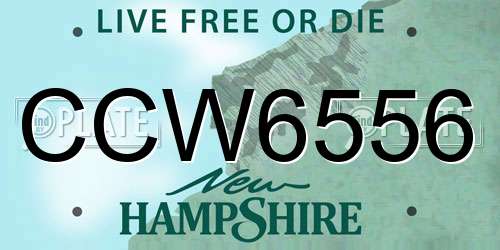 CCW6556 New Hampshire License Plate