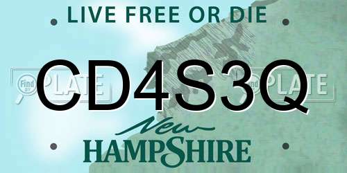 CD4S3Q New Hampshire License Plate