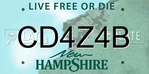 CD4Z4B New Hampshire License Plate