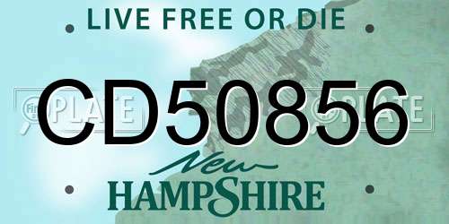 CD50856 New Hampshire License Plate