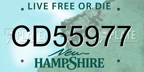 CD55977 New Hampshire License Plate