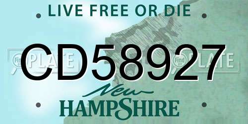 CD58927 New Hampshire License Plate