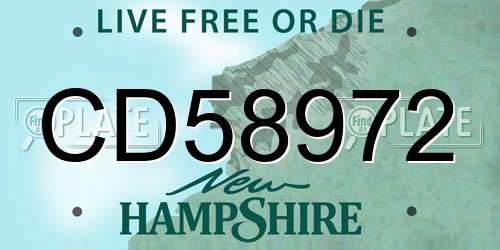 CD58972 New Hampshire License Plate
