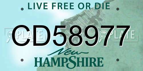 CD58977 New Hampshire License Plate