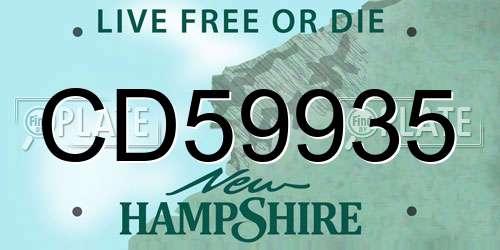 CD59935 New Hampshire License Plate