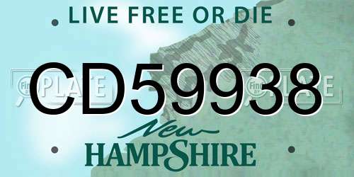 CD59938 New Hampshire License Plate