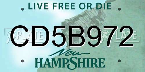 CD5B972 New Hampshire License Plate