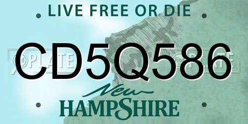 CD5Q586 New Hampshire License Plate