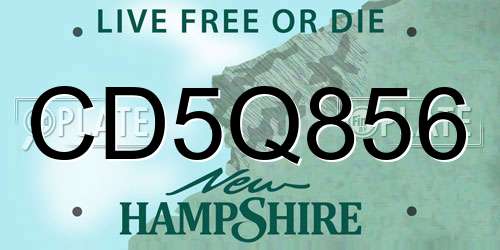CD5Q856 New Hampshire License Plate