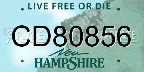 CD80856 New Hampshire License Plate