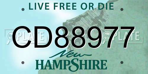 CD88977 New Hampshire License Plate