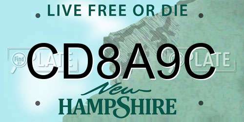 CD8A9C New Hampshire License Plate