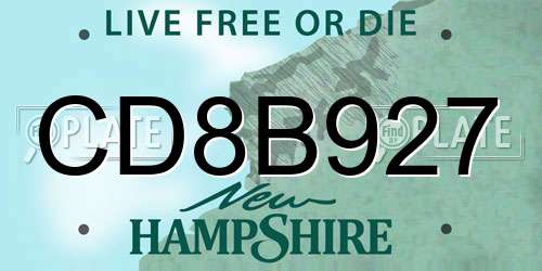 CD8B927 New Hampshire License Plate