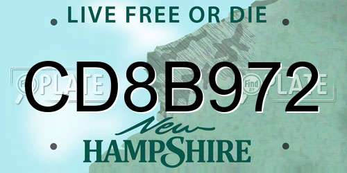 CD8B972 New Hampshire License Plate