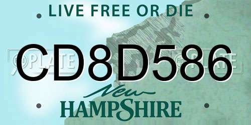 CD8D586 New Hampshire License Plate