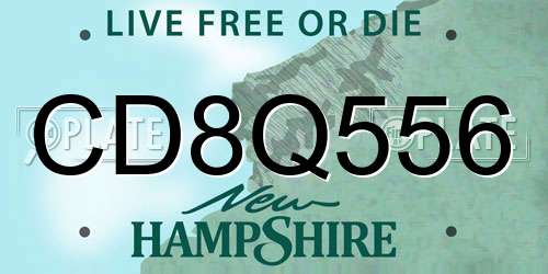 CD8Q556 New Hampshire License Plate