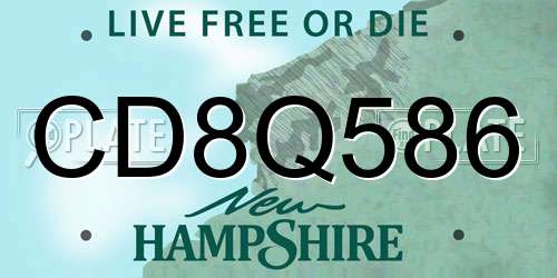 CD8Q586 New Hampshire License Plate