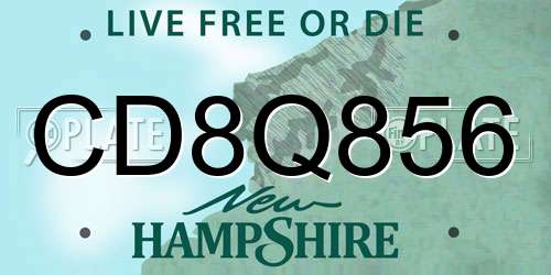 CD8Q856 New Hampshire License Plate