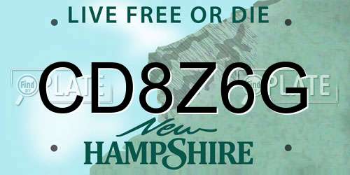 CD8Z6G New Hampshire License Plate