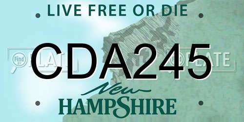 CDA245 New Hampshire License Plate