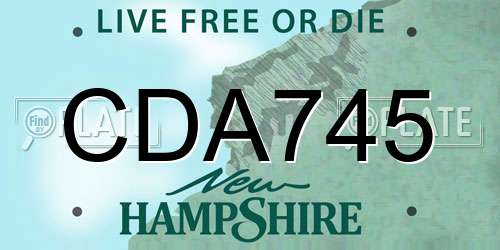 CDA745 New Hampshire License Plate