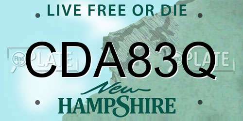 CDA83Q New Hampshire License Plate