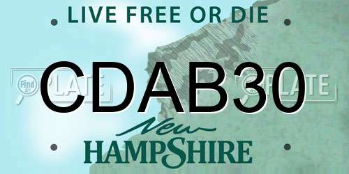 CDAB30 New Hampshire License Plate