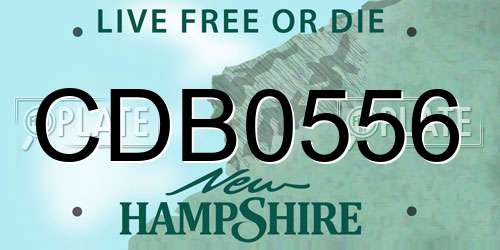 CDB0556 New Hampshire License Plate
