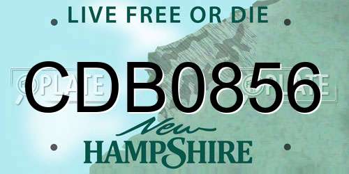 CDB0856 New Hampshire License Plate