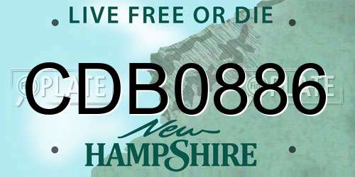 CDB0886 New Hampshire License Plate