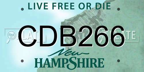 CDB266 New Hampshire License Plate