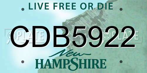 CDB5922 New Hampshire License Plate