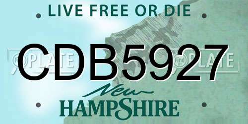 CDB5927 New Hampshire License Plate