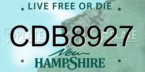 CDB8927 New Hampshire License Plate
