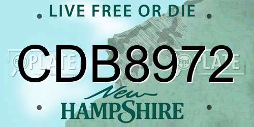 CDB8972 New Hampshire License Plate