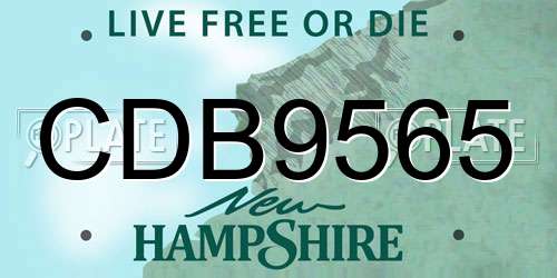 CDB9565 New Hampshire License Plate