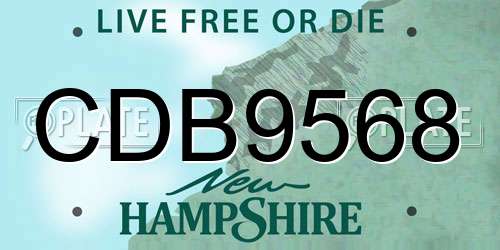 CDB9568 New Hampshire License Plate