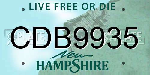CDB9935 New Hampshire License Plate