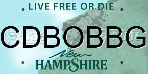 CDBOBBG New Hampshire License Plate