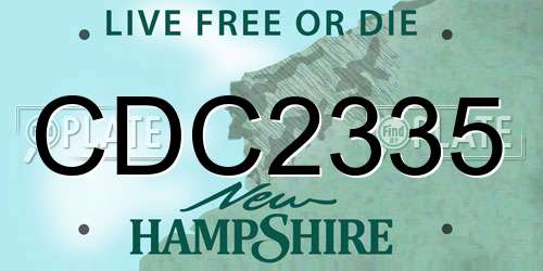CDC2335 New Hampshire License Plate