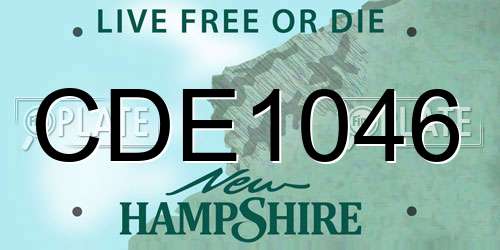 CDE1046 New Hampshire License Plate