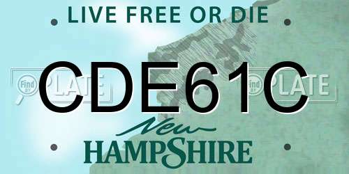 CDE61C New Hampshire License Plate
