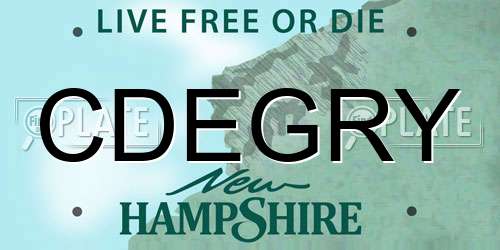 CDEGRY New Hampshire License Plate