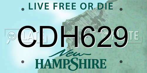 CDH629 New Hampshire License Plate