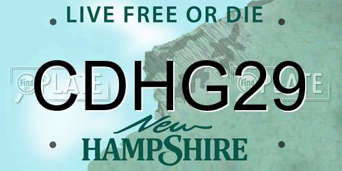 CDHG29 New Hampshire License Plate