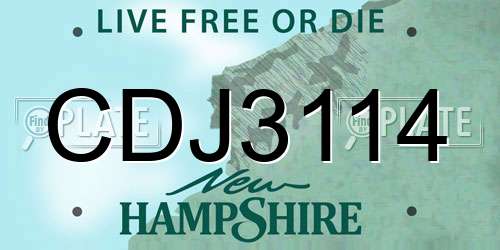 CDJ3114 New Hampshire License Plate