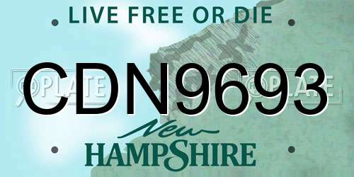 CDN9693 New Hampshire License Plate