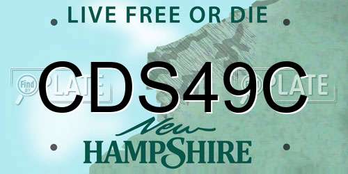 CDS49C New Hampshire License Plate