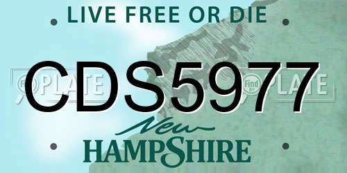 CDS5977 New Hampshire License Plate