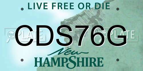 CDS76G New Hampshire License Plate